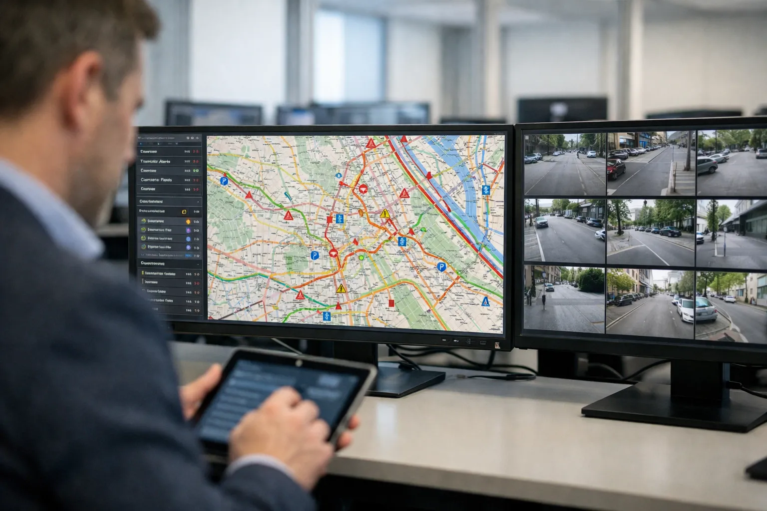 Sicherheitsexperte in Wien überwacht Personenschutz-Einsätze mittels GPS-Tracking und Live-Kameras.