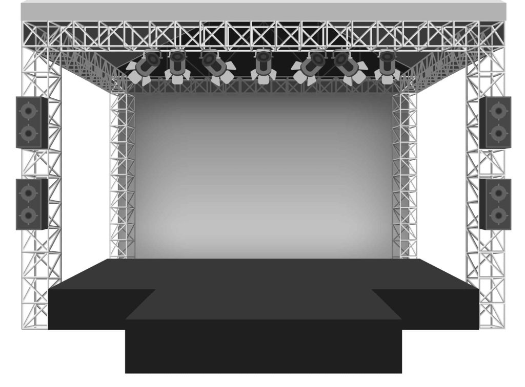 Podium concert stage. Vector illustration