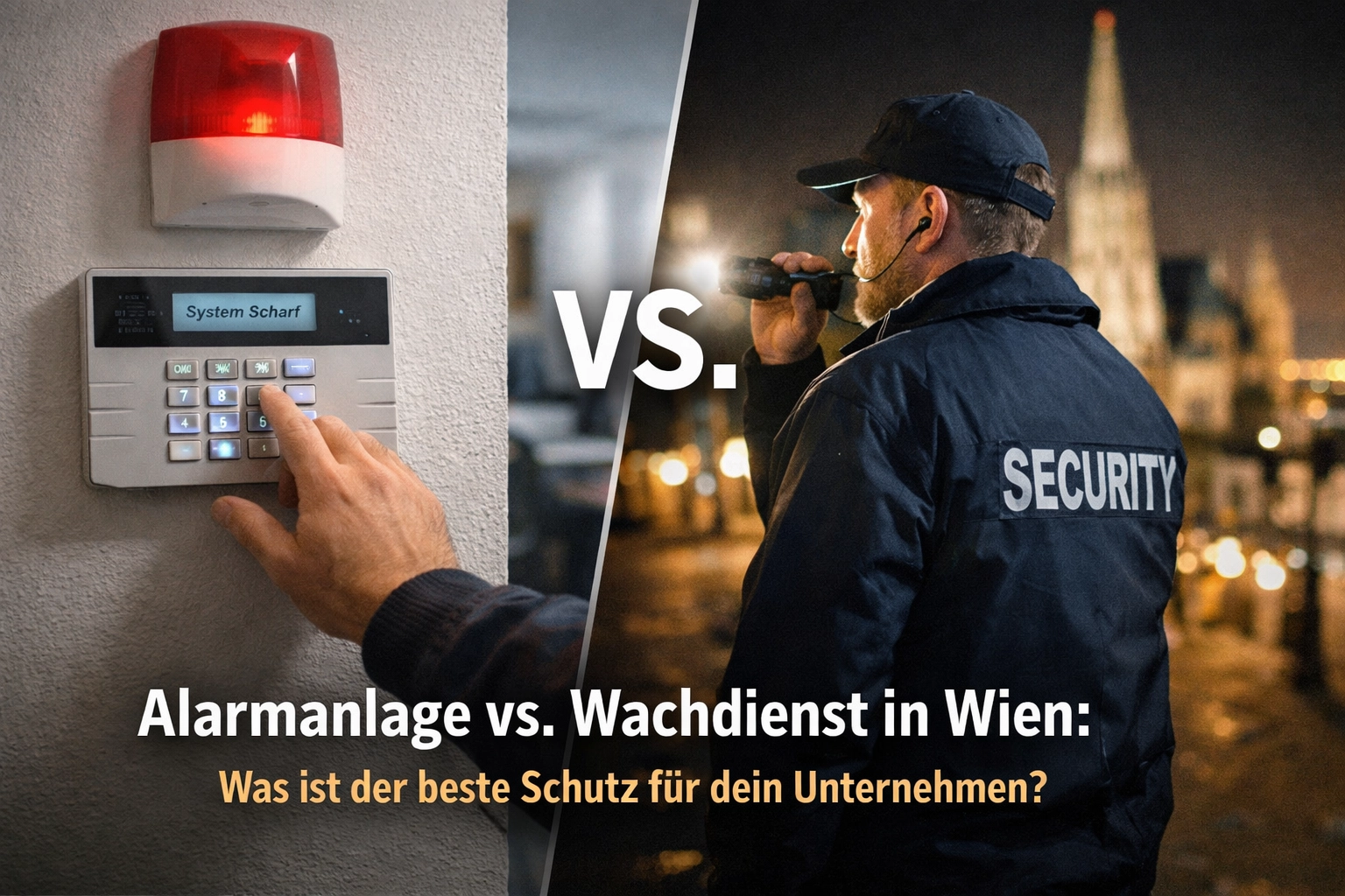 Alarmanlage vs. Wachdienst in Wien: Was ist der beste Schutz für dein Unternehmen?