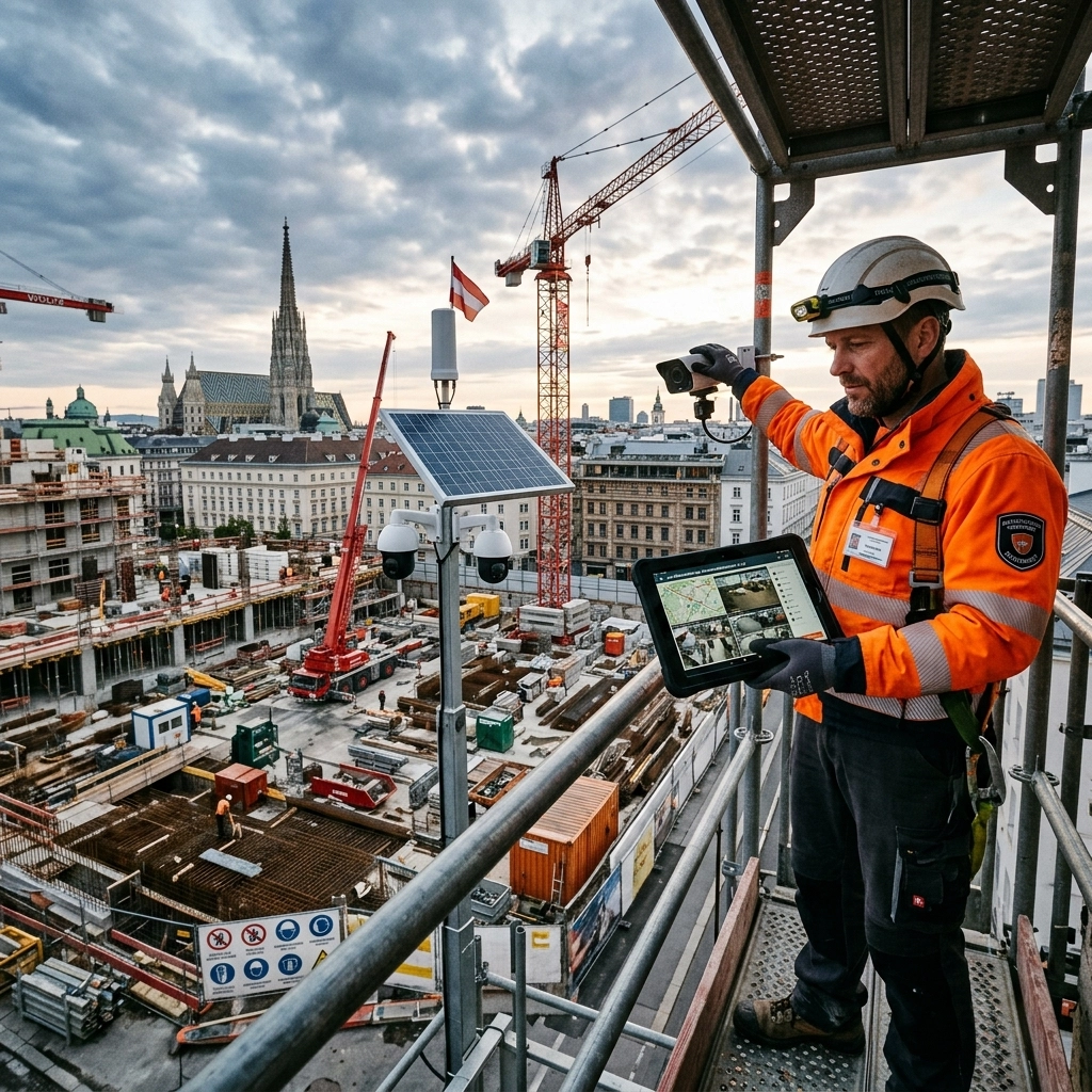 Baustellensicherung Wien im Praxistest: Wie wir durch strategische Überwachung 90% der Diebstähle verhindern